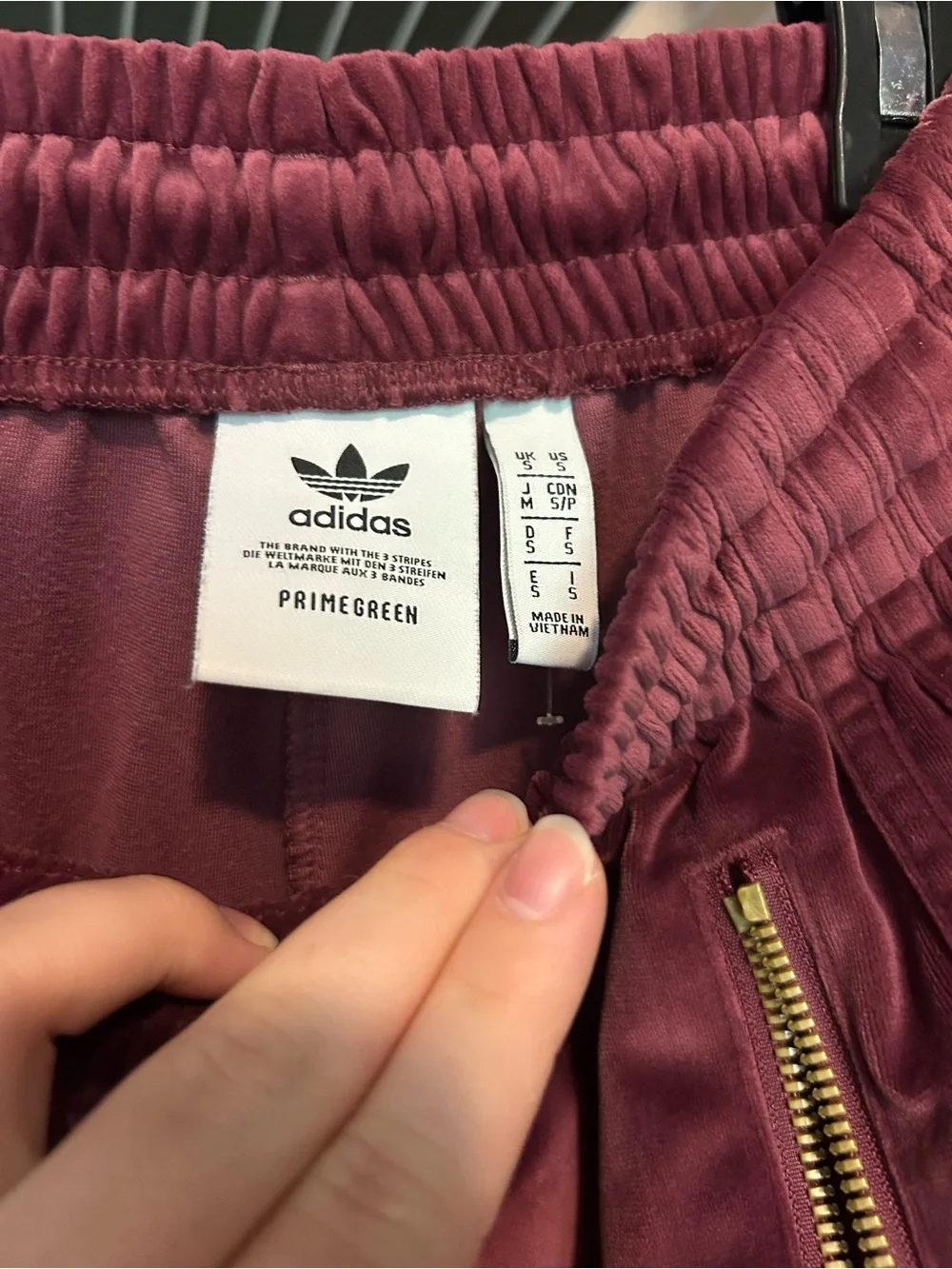 Urban Outfitters Bundle-Velour Track Pants with Gold Zip Accents - Wine
